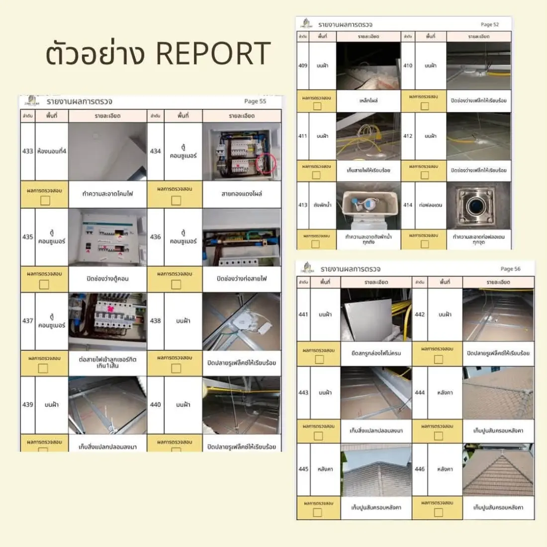 ตัวอย่างรายงานการตรวจสอบ
